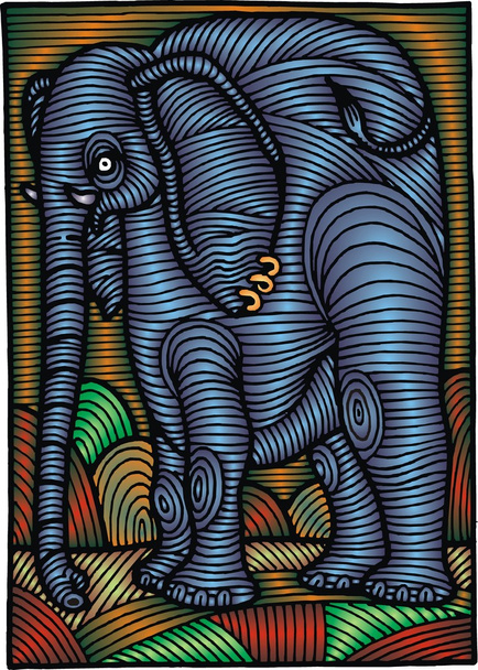 illustrazione astratta dell'elefante
  - Vettoriali, immagini
