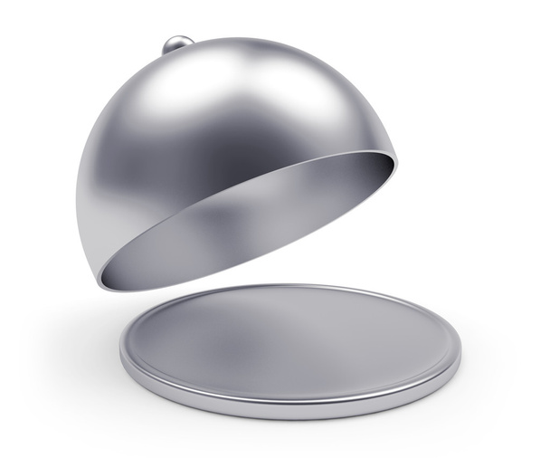 Срібний лоток з відкритою кришкою
 - Фото, зображення