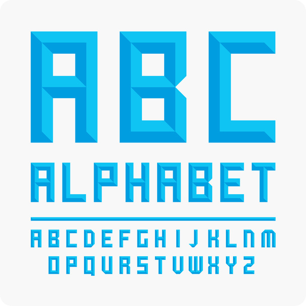 Verzameling van brieven. Vector alfabet blauw. - Vector, afbeelding