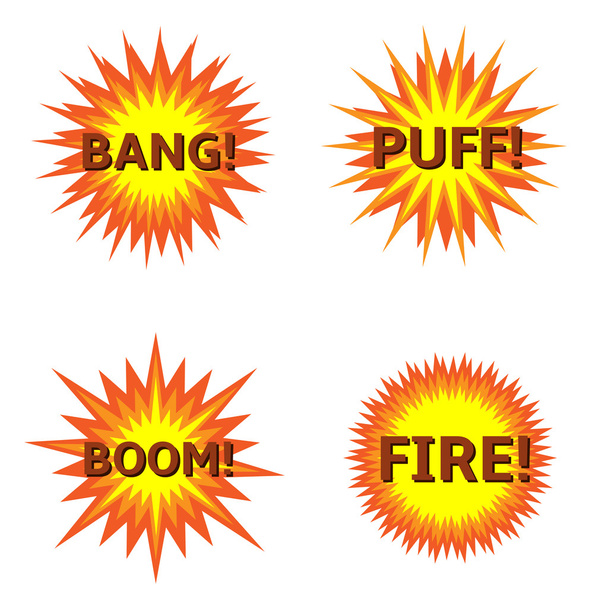 Explosion icon set - Vector, Image