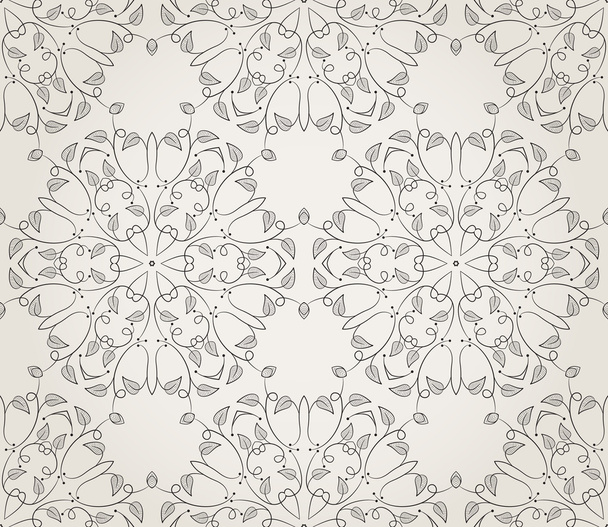 Seamless wallpaper with floral ornament - Vector, Image