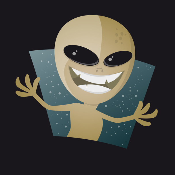 funny cartoon alien - Vector, Image