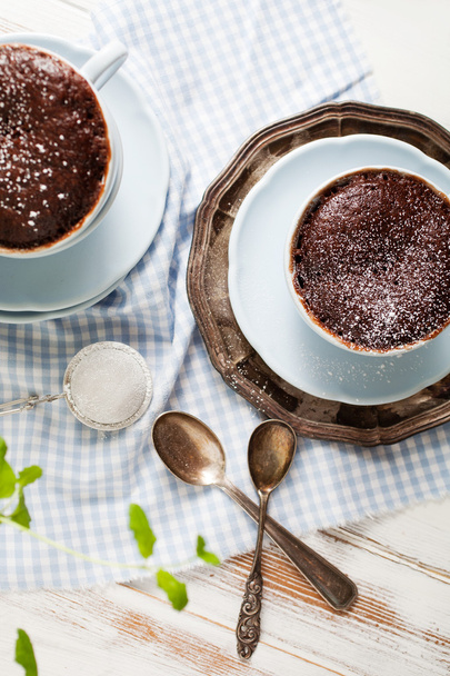 Chocolate cakes in mugs - Photo, image