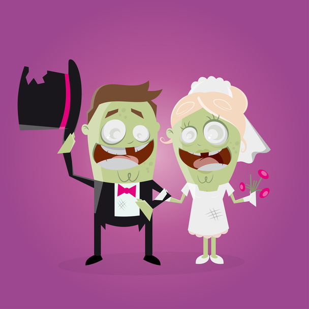 ζευγάρι του γάμου αστεία ζόμπι - Διάνυσμα, εικόνα