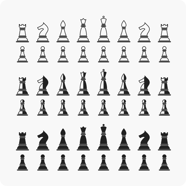 Εικονογράφηση φορέας όλα τα κομμάτια σκακιού. - Διάνυσμα, εικόνα