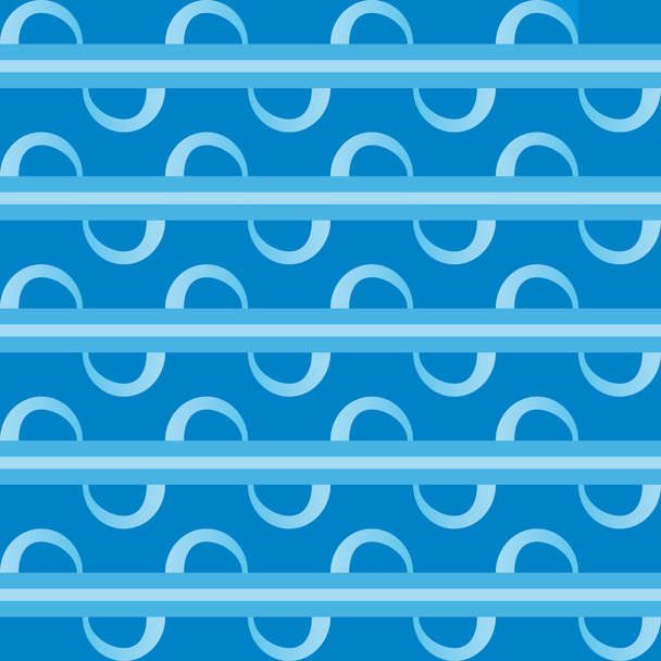 Patrón divertido con ondas azules sobre fondo azul
 - Vector, Imagen