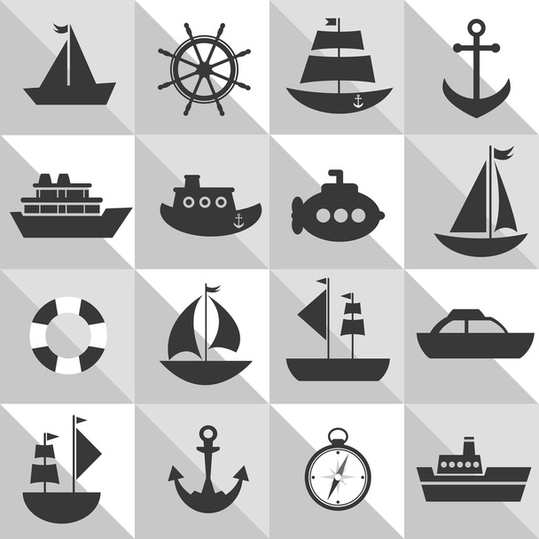 grey and white background with sea transport - Вектор, зображення