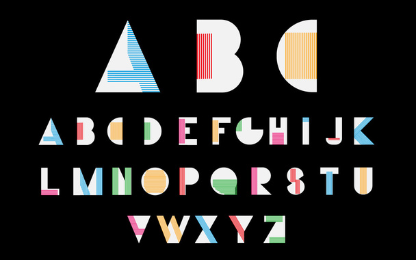 White alphabetic fonts - Vector, afbeelding