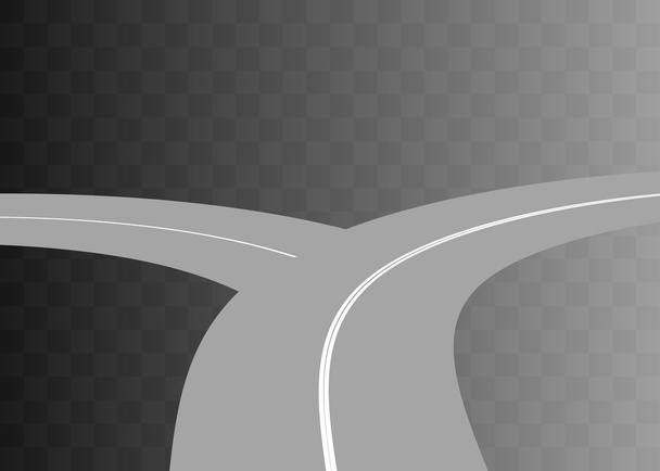 Vector  Curved road with white markings. - Vector, Image