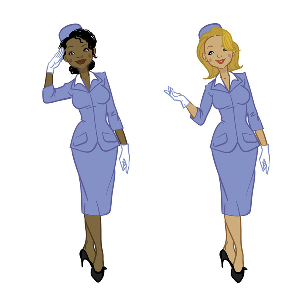 Piękny stewardesa. Kobieta w oficjalnych ubrania - Wektor, obraz
