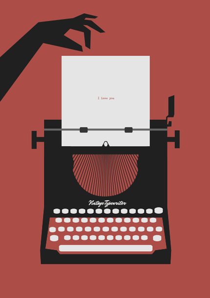 Vintage psacím strojem a text - Vektor, obrázek