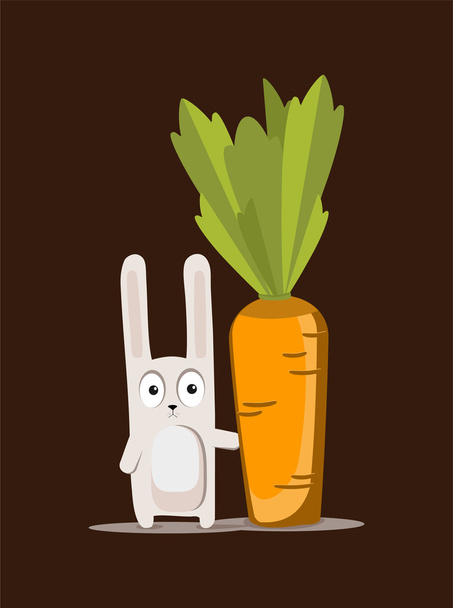 Rabbit and Giant Carrot - Vector, Image