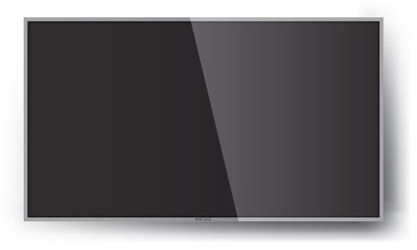 Smart TV Mock-up, tela vetorial, LED pendurado na parede
 - Vetor, Imagem