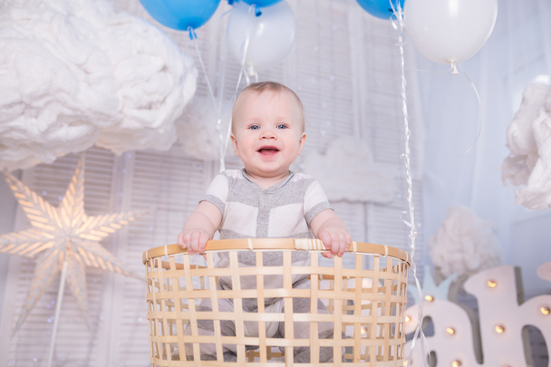 Portrait of a beautiful baby on white background - Valokuva, kuva