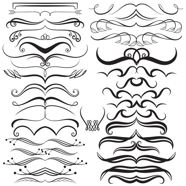 Vector set kalligrafische elementen voor design. Decoratieve Swirls, rollen, Dividers. Vintage vectorillustratie - Vector, afbeelding