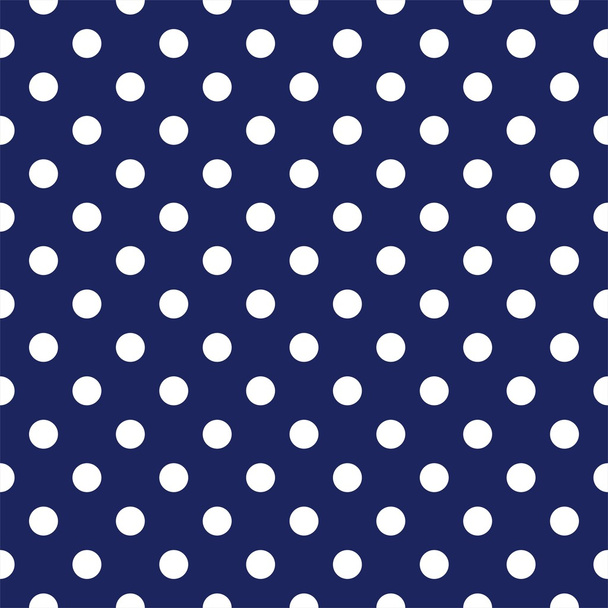 Padrão sem costura vetorial com bolinhas no fundo azul marinho retro
 - Vetor, Imagem