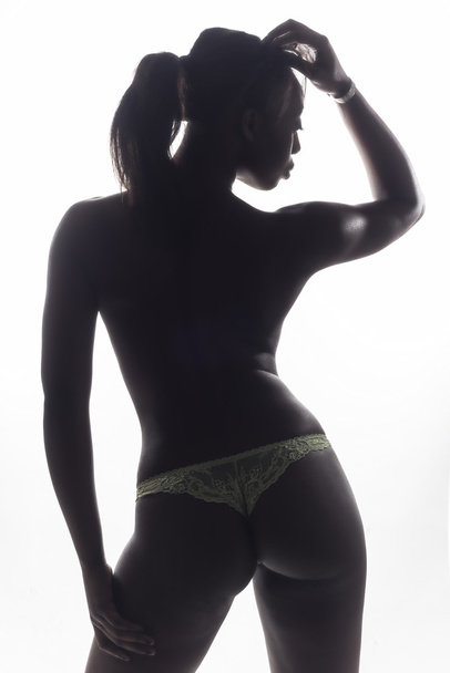 Απομονωμένες μαύρη γυναίκα σιλουέτα - Φωτογραφία, εικόνα
