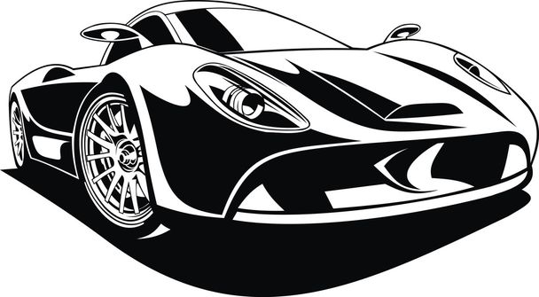 мой черно-белый дизайн автомобиля
  - Вектор,изображение
