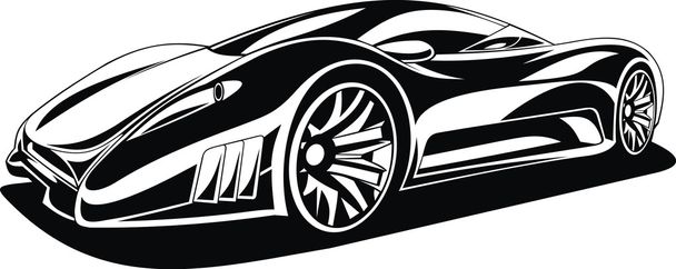 мой черно-белый дизайн автомобиля
  - Вектор,изображение