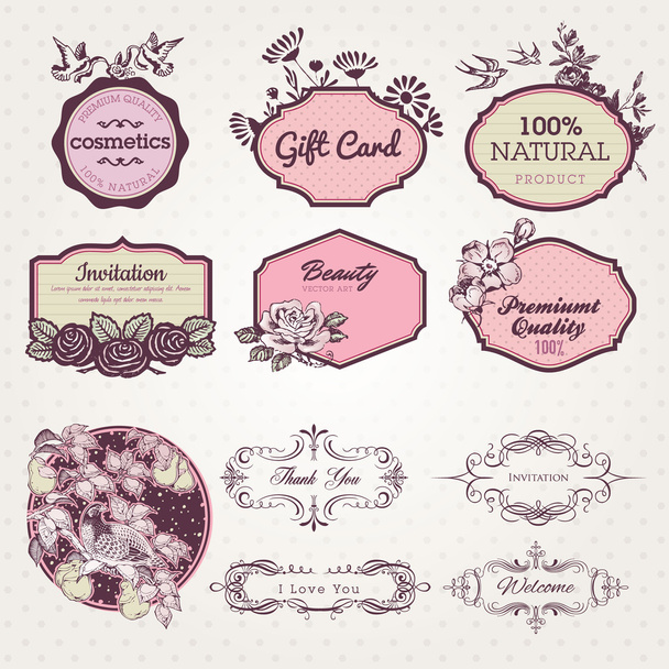 Set of labels and elements - Vector, Image