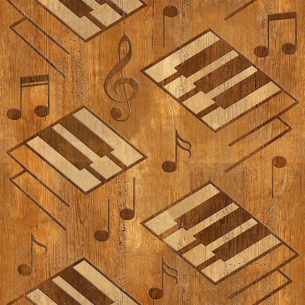 抽象的な装飾的なピアノのキー - ウッド テクスチャ - シームレスな背景 - 写真・画像