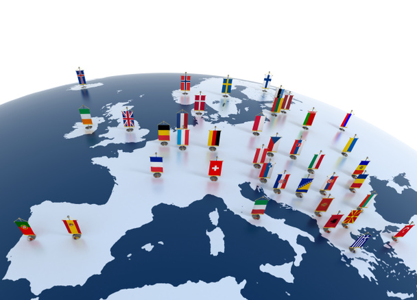 Lipuilla merkitty Euroopan manner
 - Valokuva, kuva