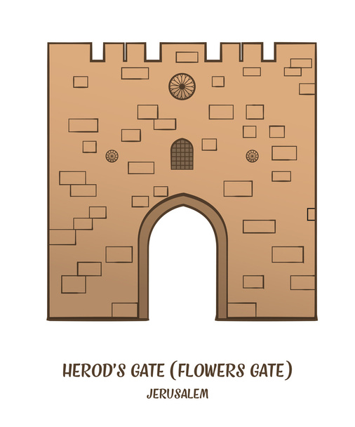 Herods πύλη στην Ιερουσαλήμ - Διάνυσμα, εικόνα