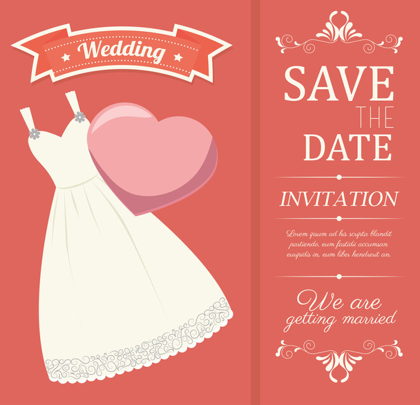 Σχεδιασμός πρόσκλησης γάμου - Διάνυσμα, εικόνα