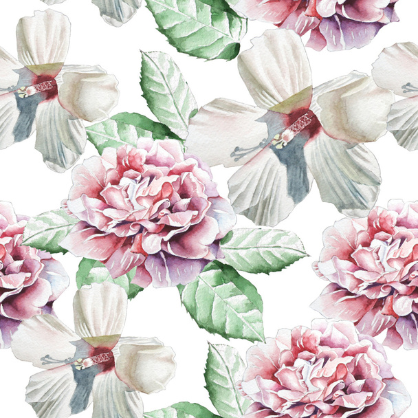 Seamless pattern with flowers. - Foto, afbeelding