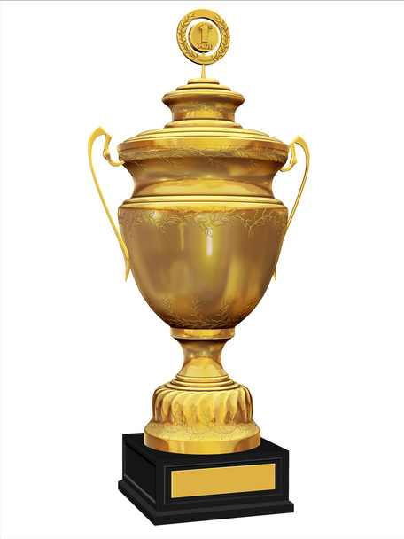 3d golden trophy - Photo, Image