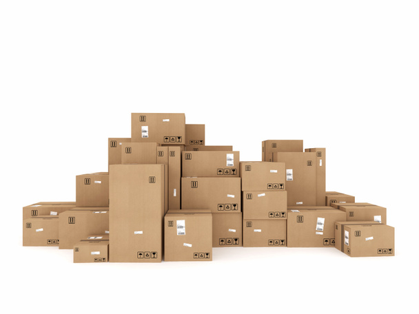 boîtes en carton emballées pour être expédiées
 - Photo, image