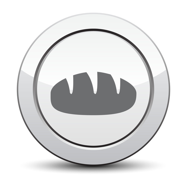 икона хлеба. серебряная кнопка. eps 10
 - Вектор,изображение
