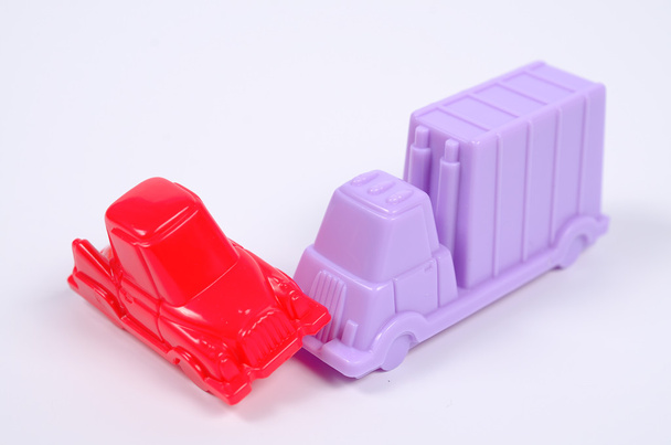 Colorful plastic toy crash cars. - Photo, Image