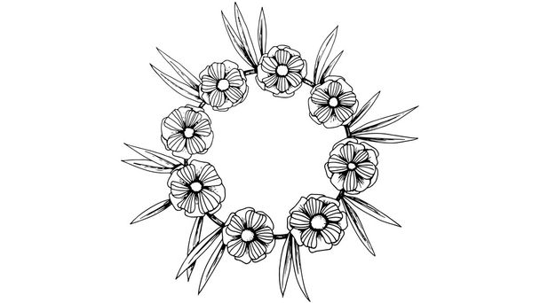 大きな花の花輪 - ベクター画像