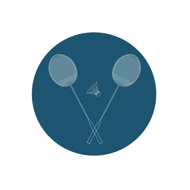 Badminton Icon set - Vektör, Görsel