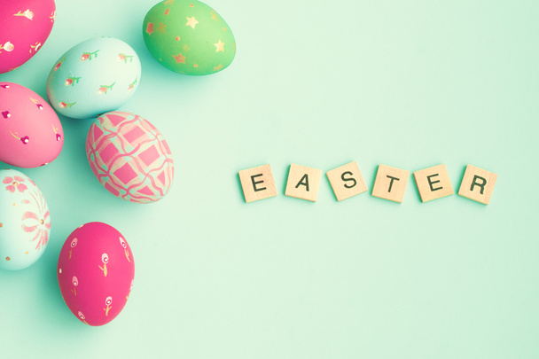 Candy color easter eggs - Fotoğraf, Görsel