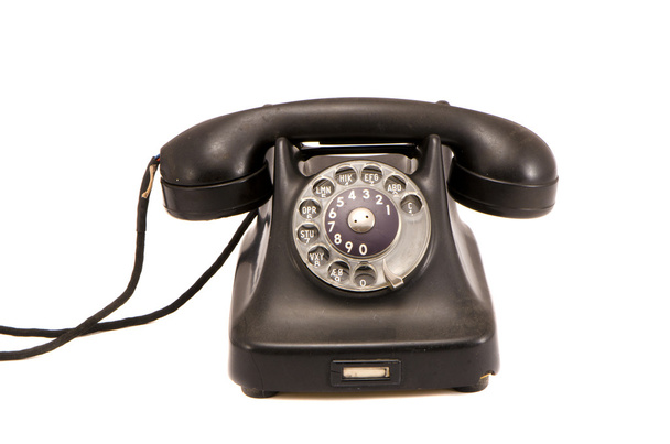 isoliertes altes schwarzes Telefon - Foto, Bild