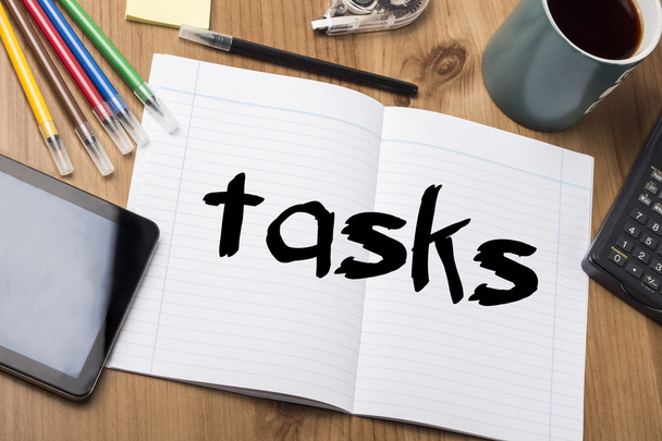 tasks - Note Pad With Text - Foto, Bild