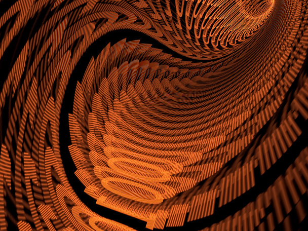 Abstract digitally generated image tunnel with digits - Photo, Image