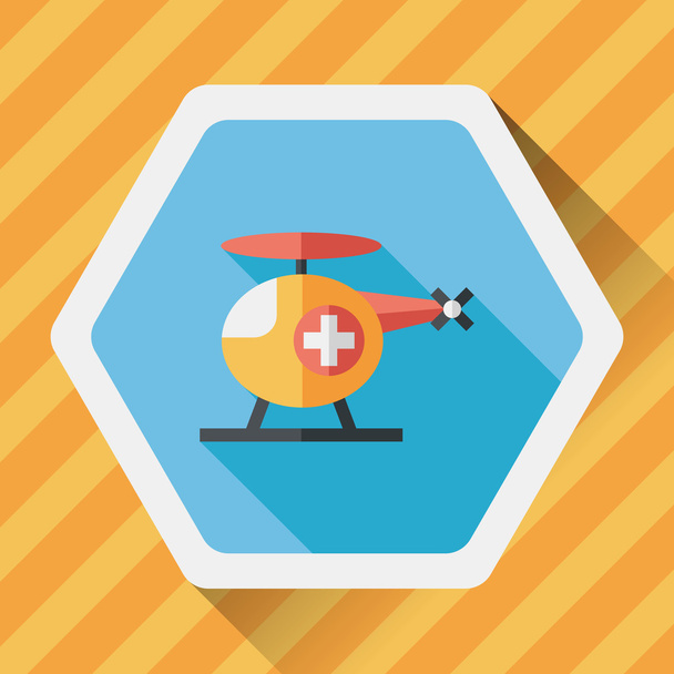 Medical helicopter flat icon with long shadow,eps10 - Vector, Image