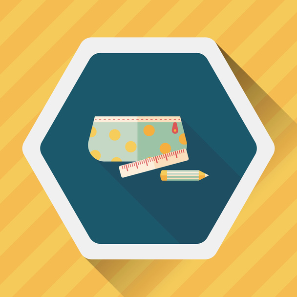 pencil box flat icon with long shadow,eps10 - Vector, afbeelding