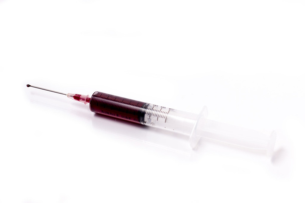 syringe and blood - Photo, Image
