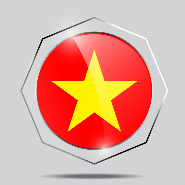 przycisk flaga Wietnamu - Wektor, obraz