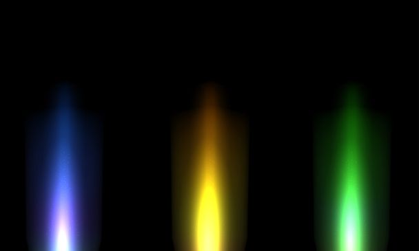 Conjunto de tres rayos de luz abstractos sobre fondo negro
 - Vector, Imagen