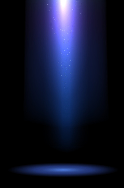 Promienie światła niebieskiego na ciemnym tle - Wektor, obraz