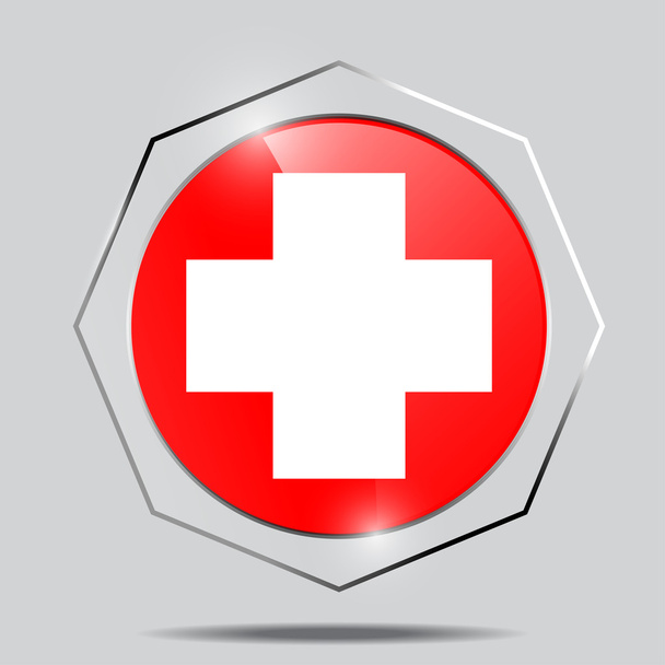 Bandeira de botão da Suíça
 - Vetor, Imagem