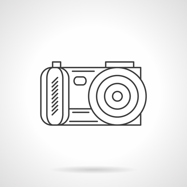 Photo camera icon flat line design vector icon - Vector, afbeelding