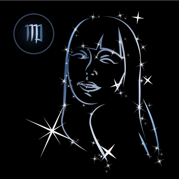 Vierge / Charmant signe du zodiaque formé par les étoiles
 - Vecteur, image