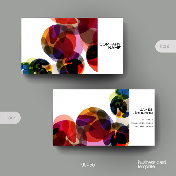 Business card vector template with abstract background - Vector, Image