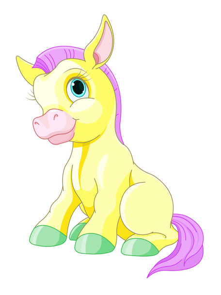 Mignon poney jaune
 - Vecteur, image